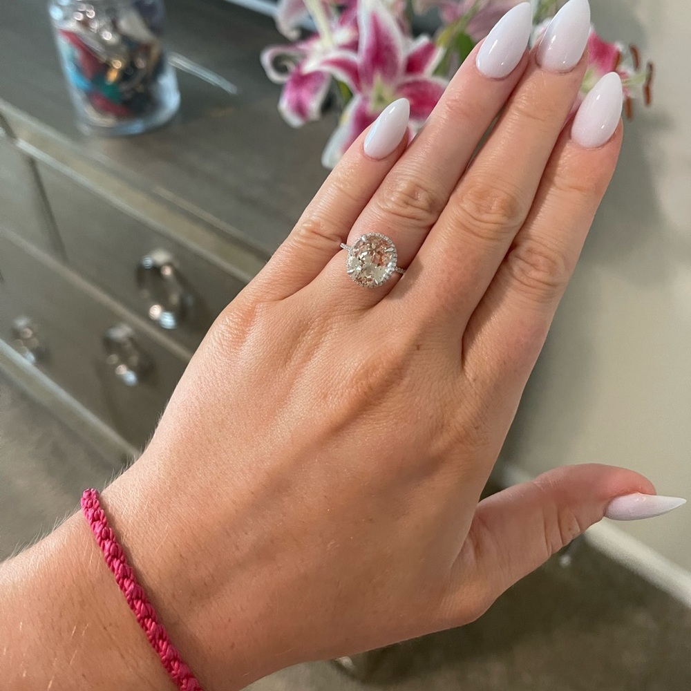 Morganite and diamond ring